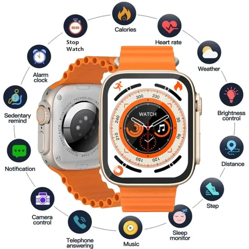 “Y80 Ultra Smart Watch with 8 Color Straps – 2.02” HD Display, Health Tracker, Waterproof Sports Smartwatch | Free Shipping”