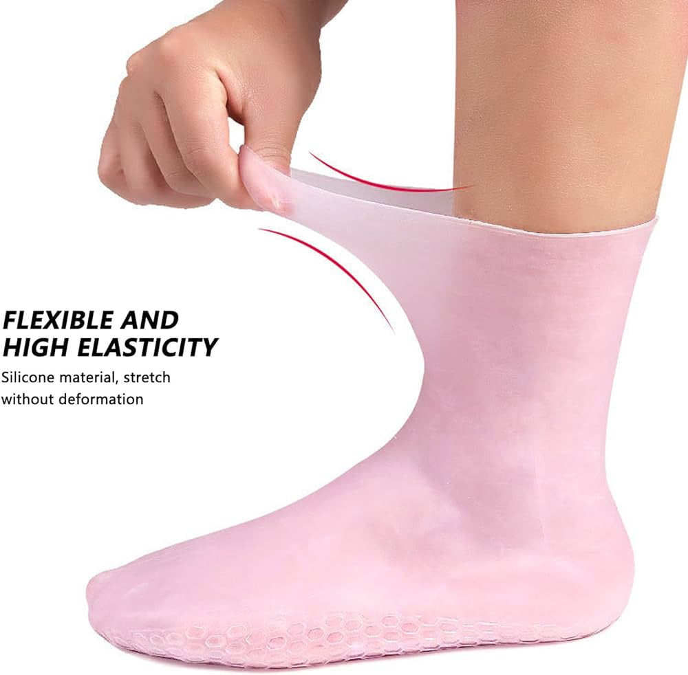 Silicone Gel Heel Socks – Moisturizing Foot Care Pads for Cracked Heels & Dry Feet Relief.