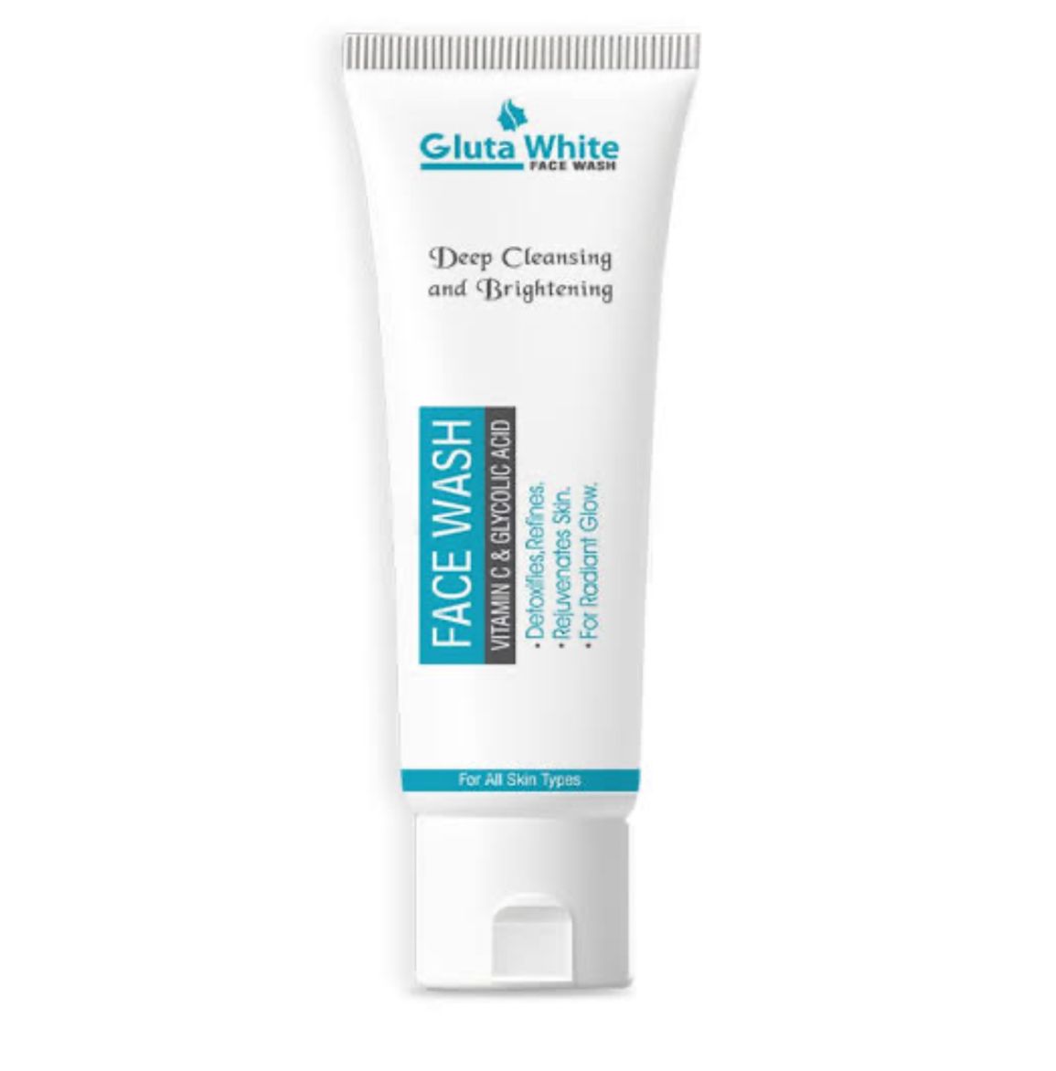 Gluta White Face Wash – Deep Cleansing & Brightening with Vitamin C & Glycolic Acid & Skin for Radiant Glow (100g)