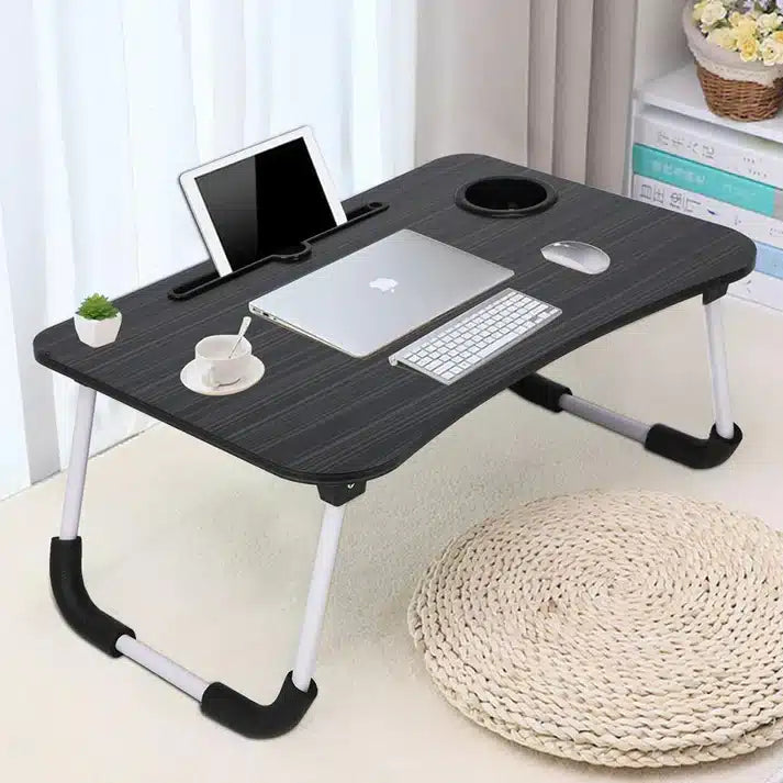 Versatile Folding Laptop Bed Desk with Cup Holder, Tablet Slot, Portable Study Table