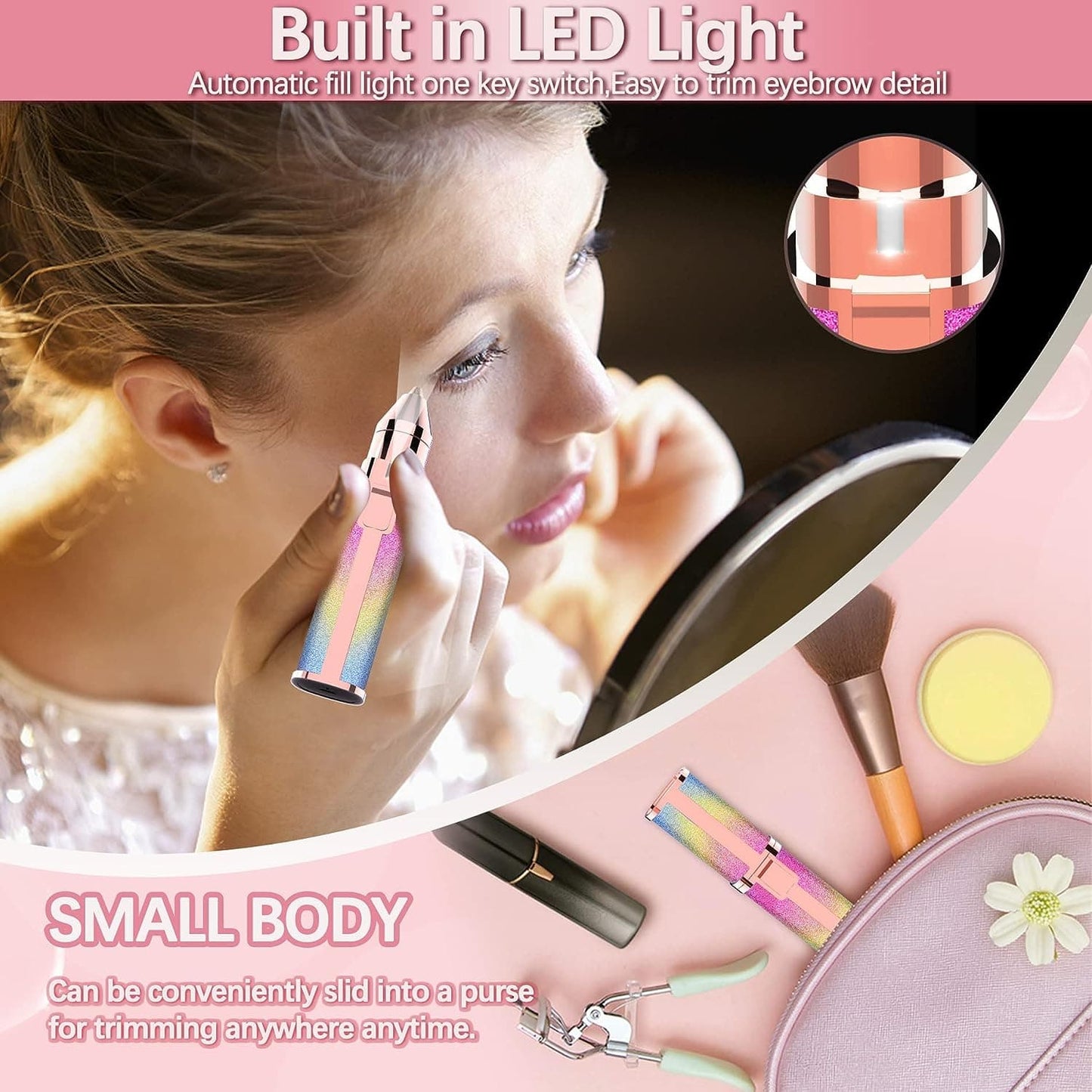 2 in 1 Electric Eyebrow Trimmer and Shaver, Flawless Hair Remover.