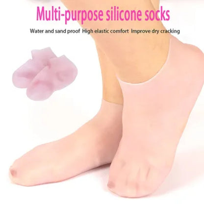 Silicone Gel Heel Socks – Moisturizing Foot Care Pads for Cracked Heels & Dry Feet Relief.
