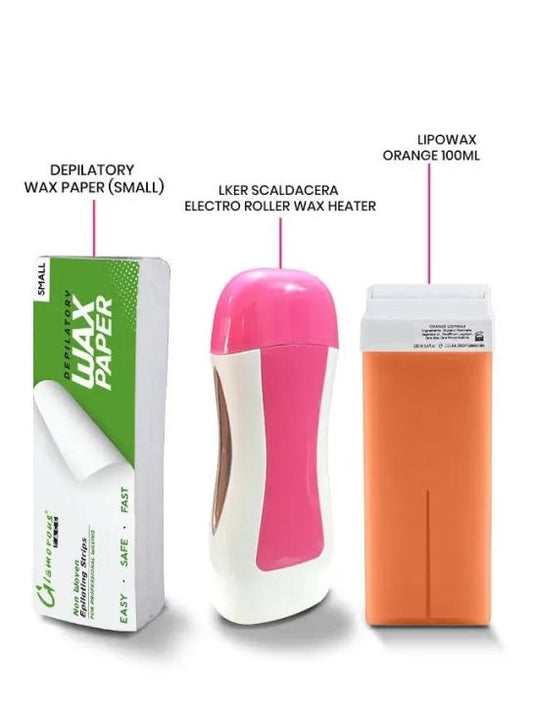 3 in 1 Wax Depilatory Refill Machine With Roller Wax And Depilatory Wax Paper .