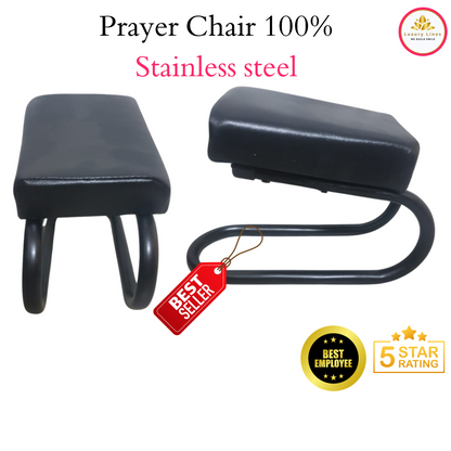 Premium Stainless Steel Prayer Stool Chair – Comfortable Cushioned Namaz Chair for Daily Worship/Prayer.